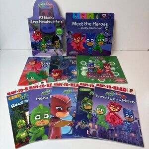 PJ Masks Collection of 10 Books 5 Ready-to-Read Meet The Heroes Save HQ 2 Board